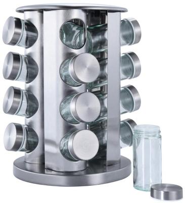 China Countertop Spice Rack Stainless Steel Rotating Seasoning Viable Storage Organization, Spice Carousel Tower For 16 Jar Kitchen Set for sale