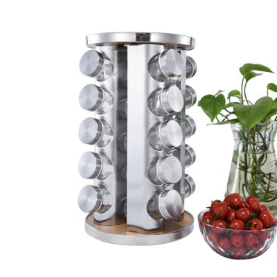 China Sustainable 20 Jar Revolving Spice Rack Filled With Spices - Revolving Standing Rack Shelf Rack And Countertop Spice Rack for sale