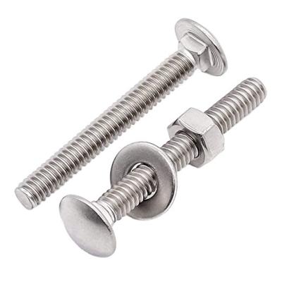 China Galvanized Stainless Steel Coach Bolts Stainless Steel Galvanized M6 M8 M10 Carriage Bolts and Nuts for sale