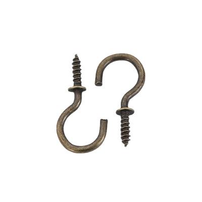 China Eye Handle Brass Ring or Hook Plate Hooks Screw Head Fish Close Cup Hooks Self Tapping Screw for Furniture and DIY for sale