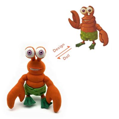 China Cute Plush Custom Stuffed Dolls Big Eyes Toy Doll Mascot Plush Stuffed Dolls Play Crawfish For USA Games for sale