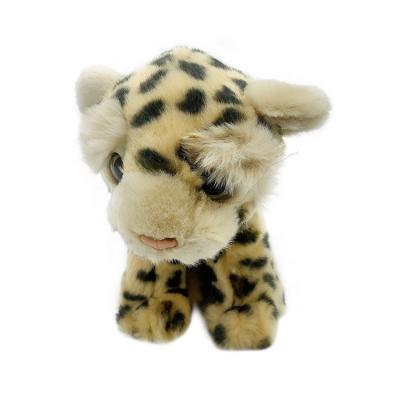 China Large Plush Fur Leopard Shape Plush Fur Fabric Small Sitting Plush Toys for sale