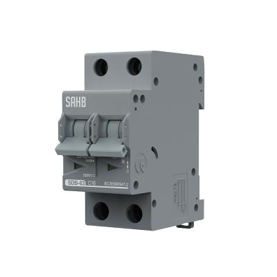 China Miniature PV Solar System SAHB 2 Pole 1-63A DC Circuit Breaker 550 Volt MCB For Solar Power System for sale