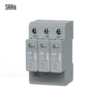 China Solar PV systeam SAHB CE Approved DC 20-40KA SPD 3 Phase Electrical Surge Protector 1000V for sale