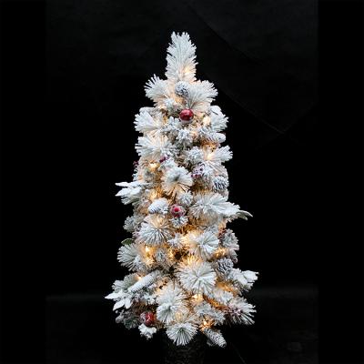 China Modern New Design 4Ft Plastic Encrypted Plastic White Christmas Tree For Restaurant for sale