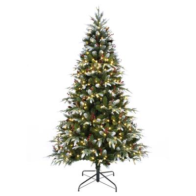 China Delicate China Plastic Factory With Berry Pre Lit Customized Size Multi-colors Christmas Tree For Restaurant for sale