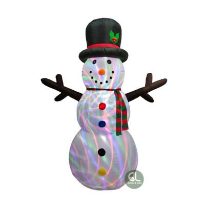 China Outdoor Garden Decoration Manufacturer High Power Motion LED Snowflake Projection Inflatable Snowman for sale