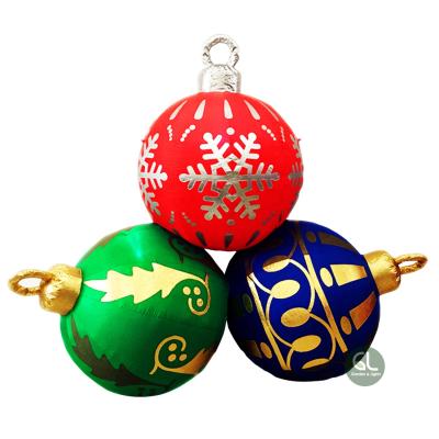 China Polyester Fabric Manufacturer High Power Motion LED Airblown 7FT Inflatable Christmas Ball Ornaments for sale