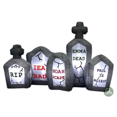 China Outdoor Good Prices Polyester Halloween Air Inflatables Tombstone Blown Up Halloween Decorations Halloween Lights for sale