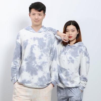 China Breathable Custom Unisex Couples Tie Dye Winter Cotton Sweatshirt Kangaroo Pocket Hoodys Oversized Hoodi Sweat Suits Plus Size Hoodie Set for sale