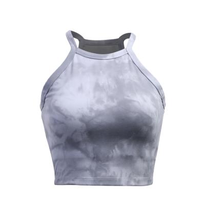 China Tie Dye 75% 25% Breathable Nylon Spandex Tank Top And Short Set , Custom Set Tank Top Women for sale