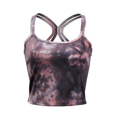 China Ladies Breathable Custom Criss Cross Backless Yoga Gym Backless Sports Bra Women Fitness Yoga Halter Tie Sports Bra for sale