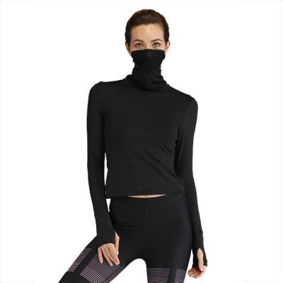 China Private Casual Loose Face Masked T-shirt Custom QUICK DRY Logo Turtle Neck Long Sleeve T-shirt for sale