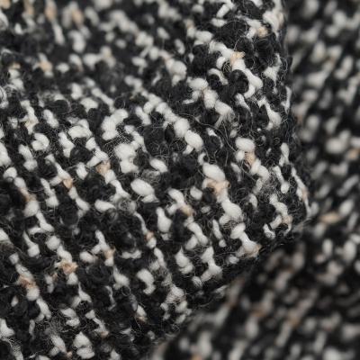 China Small wind sustainable fragrant coat fabric, autumn and winter fancy yarn knitting loop wool fabric 650g for sale