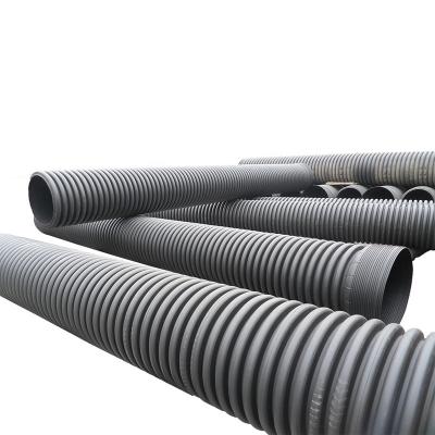 China PE 300mm SN8 corrugated HDPE drainage pipe for road culvert for sale