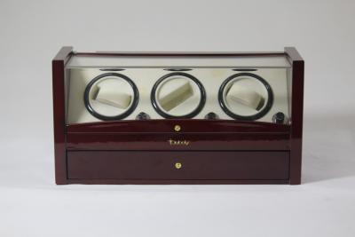 China Rotating Wooden Watch Case For Three Storage , Automatic Watch Winder Case for sale