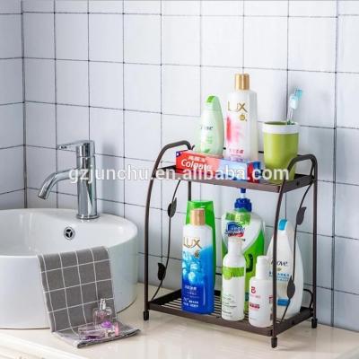 China 2 Tier Wire Sheet Kitchen Countertops Storage Shelves Metal Kitchen Spice Racks for sale