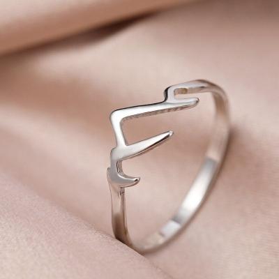 China Stainless Steel Nickel Free 18k Gold Plated Custom Mountain Ring, Minimalist Mountain Jewelry Nature Tasty Ring for sale