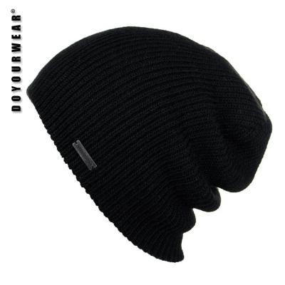 China JOINT Lightweight custom logo black slouch beanie for summer for sale