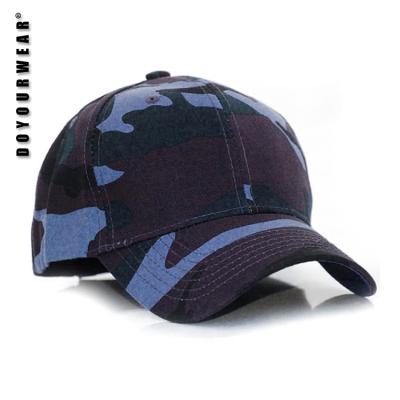 China COMMON Empty Camouflage Baseball Cap Camouflage Hat Custom Blue / Green for sale