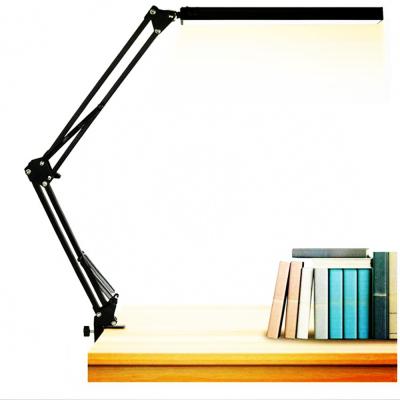 China Flexible Neck Metal Flexible Swing Arm Lamp with Clamp, 10 Brightness Levels Dimmable Eyes Care Desk Light for sale