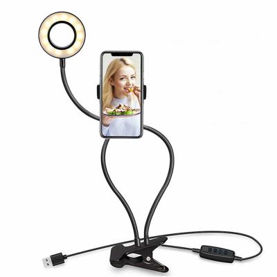 China 2020 Selfie Ring Light Led Fill Light Mobile Phone Stand Lamp Camera Photography Phone Holder Desk Lamp for Live Stream Makeup LED Camera Light for sale