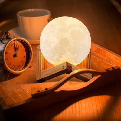 China 5.9 Inch Eco-Friendly 3D Night Light Globe Moon Light For Bedroom Moon Decor Touch Lamp Table Desk Night Light Glowing for sale