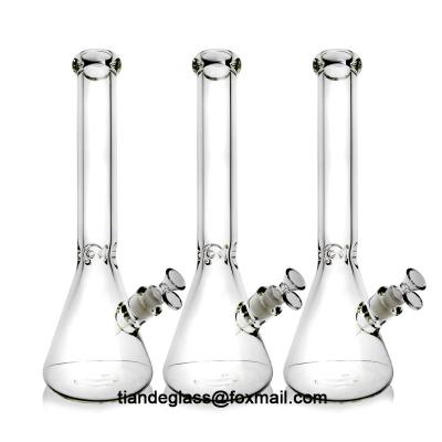 China 9mm thick beaker bong Glass Water Bongs Beaker Bong Customized Brand Beaker Bong Glass Water Pipe Bongs 16 inch 18.8 mm for sale