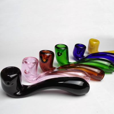 China 140mm 5.5 Inch Long Big Labs Heady Glass Sherlock Glass Hand Pipe Colorful Pipes Smoking Tobacco SPOON Pipe High Quality for sale