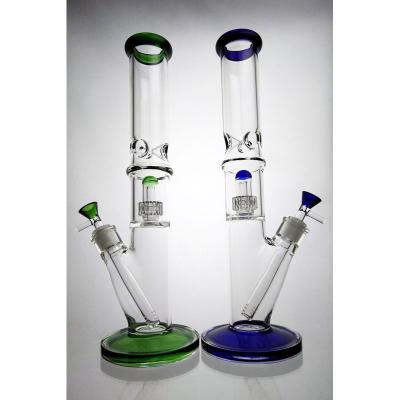 China Glass Bong Waterpipe Showerhead Dome Percs Water Pipes 15 Inch Straight Tube Bongs 14mm Bowl for sale