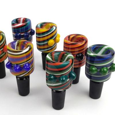 China 14mm Male Wig Wag Glass Bowl Colorful Heady Glass Bowls Piece Smoking Accessories for sale