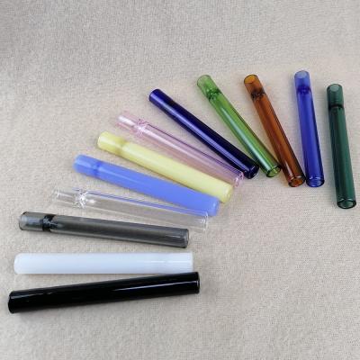 China Color Glass Taster Pipe steamroller Handmade Glass One Hitter Glass Pipe Portable Taster Pipes for sale