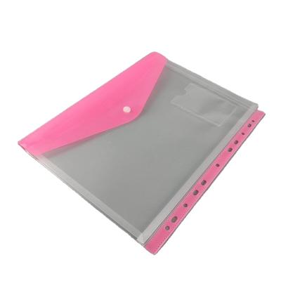 China Transparent PP Folder Pockets Envelope Document Letter Organizer With Snap Button Closure A4 Letter for sale