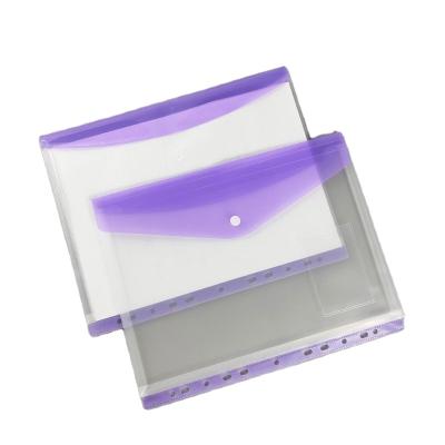 China Clear Plastic PP Envelope Poly Folder Envelope With Snap Button Closure Letter Size For School And Office for sale