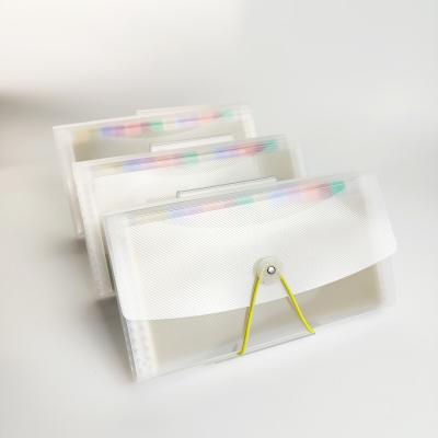 China PP Expanding Folder Rainbow Document Organizer Transparent Accordion Folder Documents Storage Bag for sale