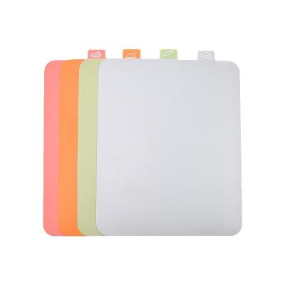 China Stocked PP Cutting Board Mats Set 4 Colored Mats On Most Counter Tops Colorful Kitchen Board Set for sale