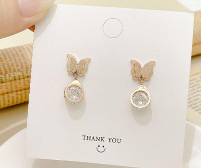 China FASHIONABLE factory design earring stainless steel butterfly earring women wholesale costume jewelry from China for sale