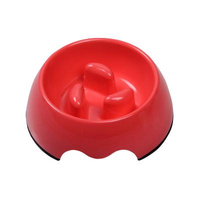 China Wholesale Price Slow Sustainable Dog Melamine Washable With Pillar Shape Pet Bowls Feeder for sale