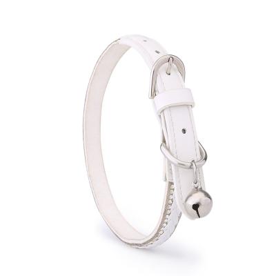 China Manufacturer Hot Sales Bling PU Leather Classic Party Diamond Pet Collar Padded Modern Style for sale