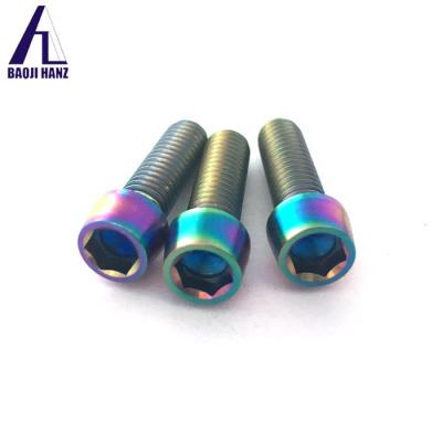 China Bicycle motorcycle use high precision Allen M8 gr2 titanium bolts gr5 DIN 912 forged titanium wheel screws for sale