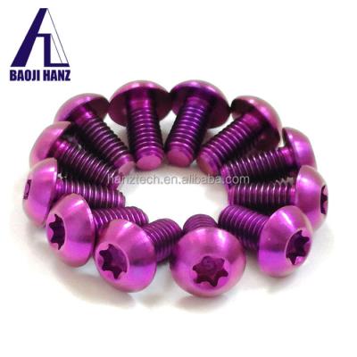 China Industry Colorful Button Head Torx Drive m5 m6 GR5 Titanium Screws For Motorcycle for sale