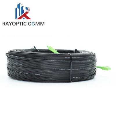 China LSZH Customized GJYXFCH GJYXCH FTTH Drop Cable Patchcord Outdoor SM 1core SC/APC-SC/APC G657A2 FRP LSZH 200M for sale