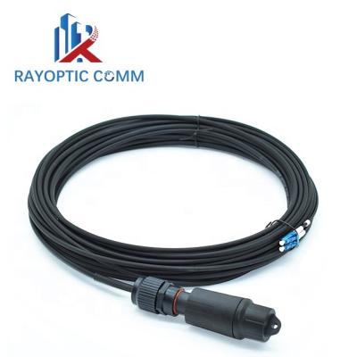 China Outdoor 2 Core LC Optitap LC UPC Connector Fiber Optic Drop Cable Waterproof Singlemode LC Patch Cord 2 Core for sale