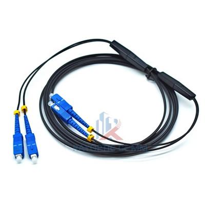 China LSZH Customized Plastic Fiber Optic Cable Indoor 2 Core Fiber Optic Network FTTH Drop Cable Patch Tie SC UPC To SC UPC for sale