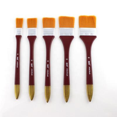 China Selling Artist Paint Brush 5 PC Single Optional Flat Nylon Hair Oil Painting Brush Paint Brushes 4 Inch For Friends/Kids for sale