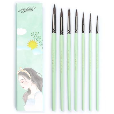 China 7pcs Nylon Blend Art Hair Artist Paint Brush Animal Pad Brush Flat Brush For Professionals Pinceless Acuarelas for sale