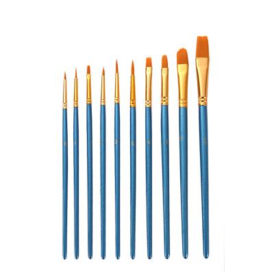 China Acrylic/Watercolor/Oil Paint Brush 10 Pcs Fine Tip Flat Bulk Artist Painting Brush Oil Blue Watercolor Painting Children Acrylic Pinceles Acuarela Acuarela 'Art Paintbrush for sale