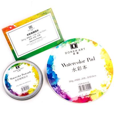 China Rough and smooth surface DORERART 4 ​​types premium 300gsm drawing paper for protection papel para papier acuarela / watercolor postcard for sale