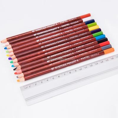 China School Supplies 12 Colors Wooden Pencils Set Soft Pastel Colored Pencils School Supplies For Drawing Natural Wood for sale