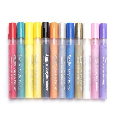 China Write on any surface: Rock Bulk Sale 2mm Glass Metal Plastic Water Based Permanent Color Paint Marker Pen acyrlic marcadores for sale